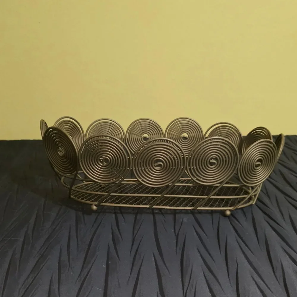 Decorative Spiral Metal Basket - Bronze Tone